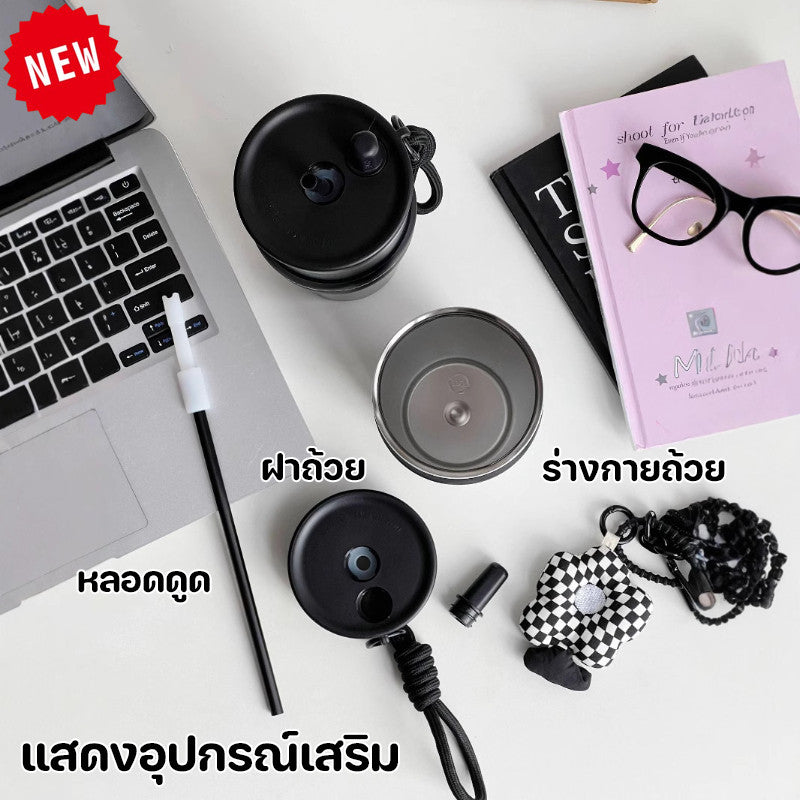 Mladen 710ML ถ้วยเก็บความร้อน 316 สแตนเลส ทั้งร้อนและเย็น รักษาอุณหภูมิ ถ้วยน้ำแข็ง