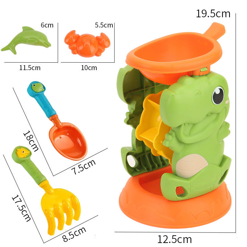 23PCS ของเล่นชายหาด ของเล่นที่ตักทราย ของเล่นที่ตักทราย ที่ขุดทราย ถังทรายพับได้