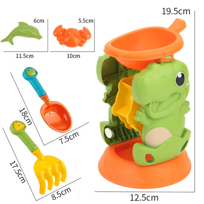23PCS ของเล่นชายหาด ของเล่นที่ตักทราย ของเล่นที่ตักทราย ที่ขุดทราย ถังทรายพับได้