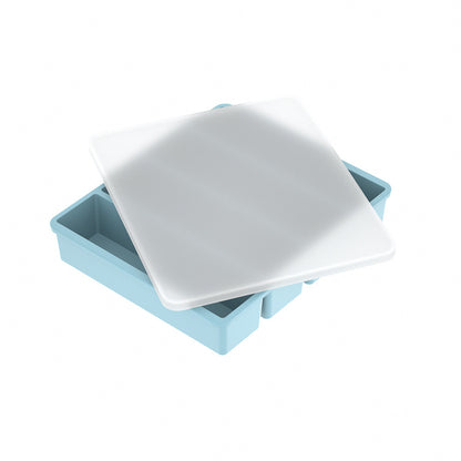 กล่องน้ำแข็ง ถาดทำน้ำแข็ง ถาดแม่พิมพ์ซิลิโคน 4/6ช่อง พร้อมฝาปิด แผลิตจากซิลิโคน