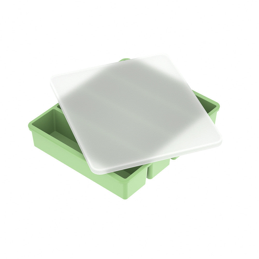 กล่องน้ำแข็ง ถาดทำน้ำแข็ง ถาดแม่พิมพ์ซิลิโคน 4/6ช่อง พร้อมฝาปิด แผลิตจากซิลิโคน