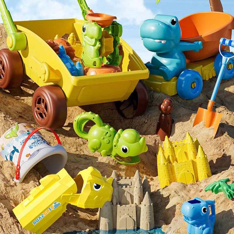 23PCS ของเล่นชายหาด ของเล่นที่ตักทราย ของเล่นที่ตักทราย ที่ขุดทราย ถังทรายพับได้