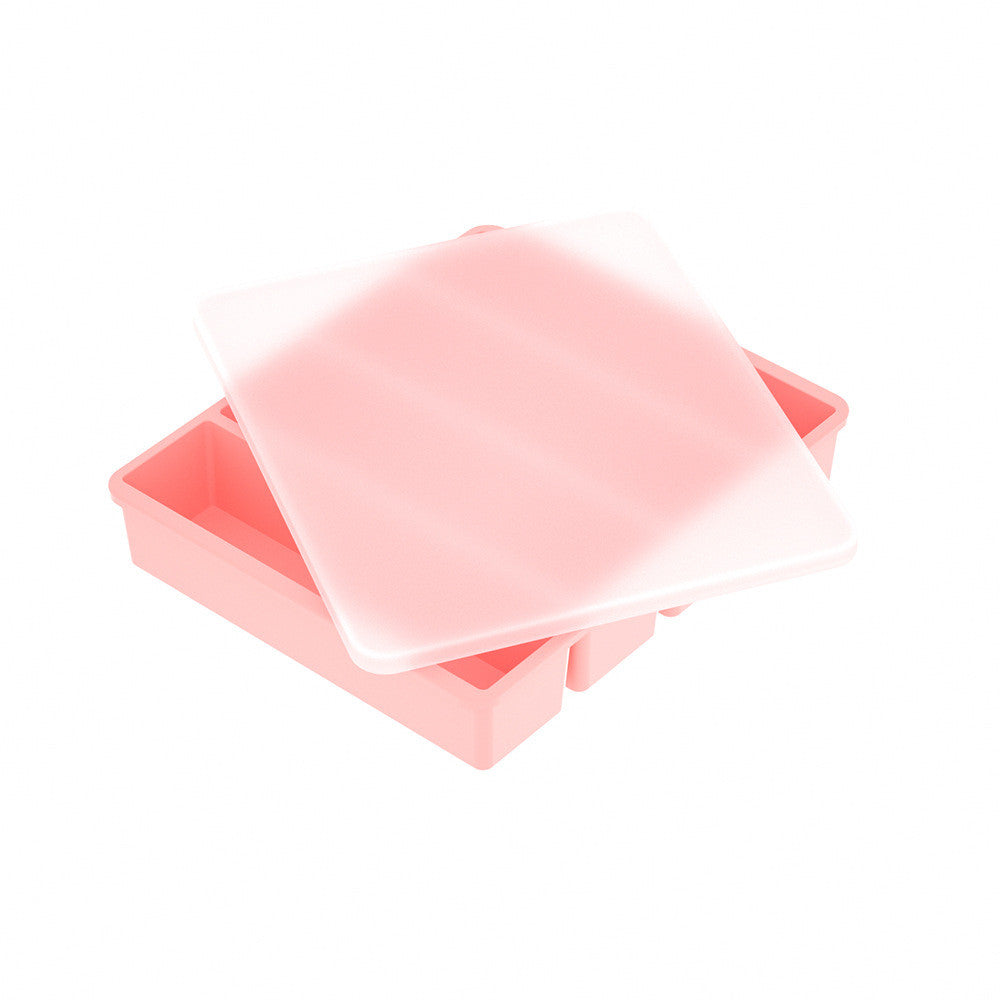 กล่องน้ำแข็ง ถาดทำน้ำแข็ง ถาดแม่พิมพ์ซิลิโคน 4/6ช่อง พร้อมฝาปิด แผลิตจากซิลิโคน