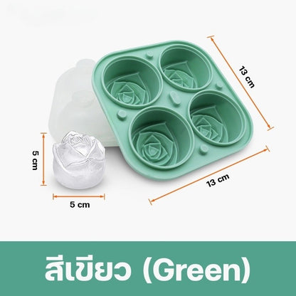 กล่องน้ำแข็ง ถาดทำน้ำแข็ง ถาดแม่พิมพ์ซิลิโคน 4/6ช่อง พร้อมฝาปิด แผลิตจากซิลิโคน