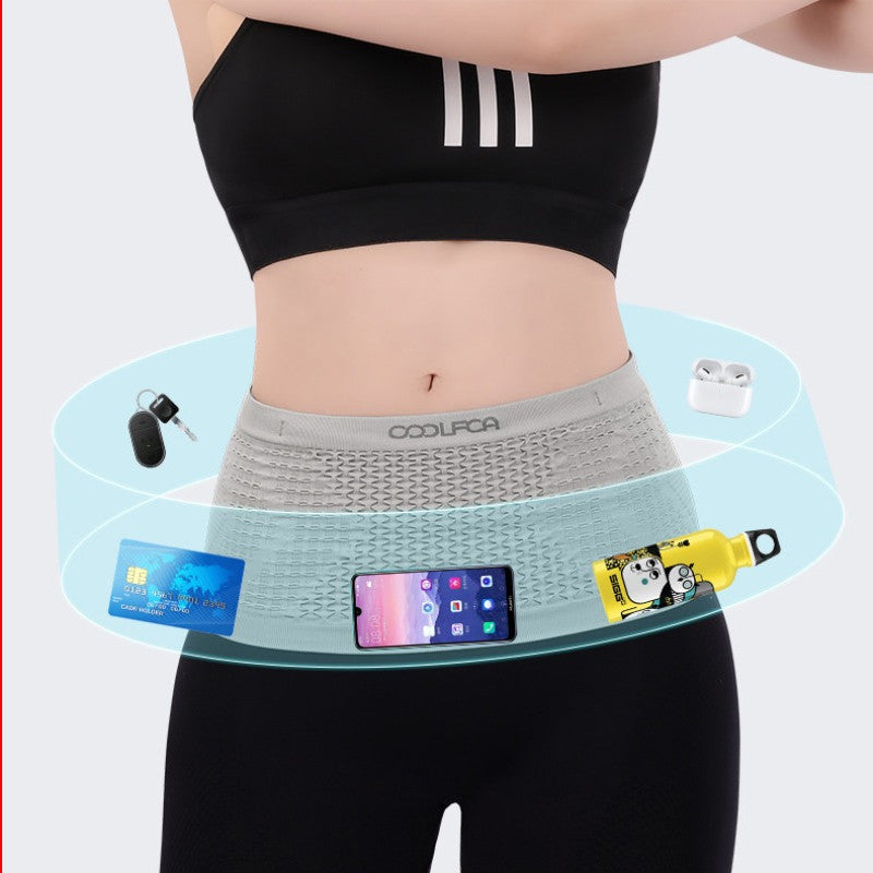 กระเป๋าคาดเอวสำหรับวิ่ง ทำจากผ้าตาข่ายระบายอากาศ ความจุขนาดใหญ่ สวมใส่สบาย