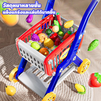 ของเล่นรถเข็นช้อปปิ้ง รถเข็นซุปเปอร์มาร์เก็ต รถเข็นผลไม้ ของปลอดภัยและทนทาน ของเล่นเด็ก