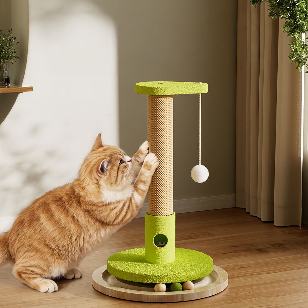 ของเล่นแมว เสาลับเล็บ ทำจากไม้เนื้อแข็ง ทนทานและทนต่อรอยขีดข่วน