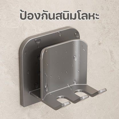 ที่วางแปรงสีฟัน แบบติดผนัง ไม่ต้องเจาะรู ที่บีบยาสีฟันอัตโนมัติ ชุดเก็บถ้วยแปรงฟัน