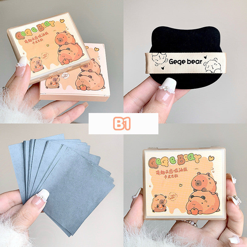 Berma Baby สไตล์พัฟสะดวกยิ่งขึ้น กระดาษดูดซับน้ำมันสำหรับใบหน้า 100 แผ่น / กล่อง