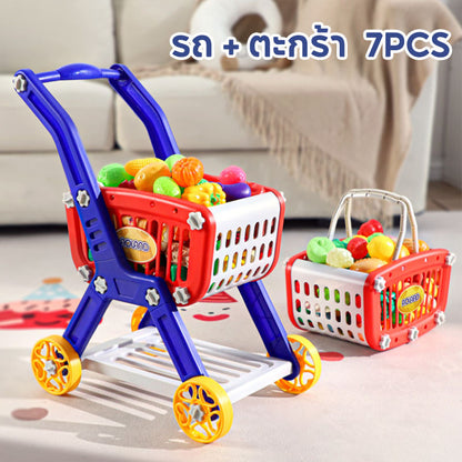 ของเล่นรถเข็นช้อปปิ้ง รถเข็นซุปเปอร์มาร์เก็ต รถเข็นผลไม้ ของปลอดภัยและทนทาน ของเล่นเด็ก