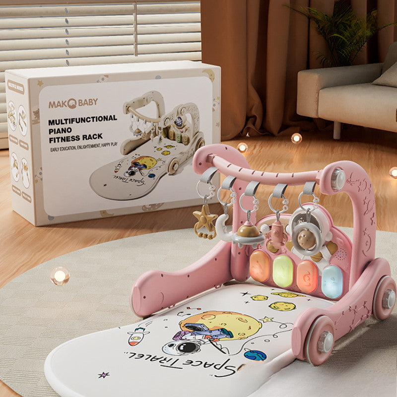 เพลยิมเด็ก4in1 เพลยิมโมบาย ลายการ์ตูนน่ารัก มีไฟ มีเสียงเพลง ที่นอนเด็กปรับเป็นรถหัดเดินได้