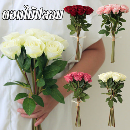 ดอกไม้ปลอม กุหลาบปลอม 8ชิ้น สําหรับตกแต่งบ้าน งานแต่งงาน ของขวัญวันวาเลนไทน์  ตกแต่งดอกไม้