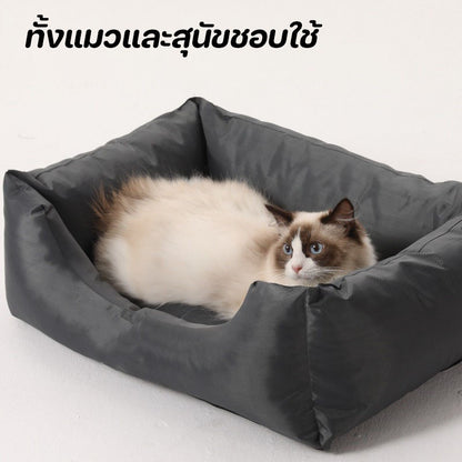 ที่นอนสัตว์เลี้ยง ทำจากผ้าอ็อกซ์ฟอร์ด กันน้ำและกันเชื้อรา นุ่มสบาย พร้อมที่ป้องกันคอ