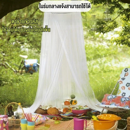 มุ้งกระโจมคลุมเตียง แบบแขวน ป้องกันยุง 360° พับเก็บได้ ขนาดเท่าฝ่ามือ น้ำหนักเบา 400g มีให้เลือก