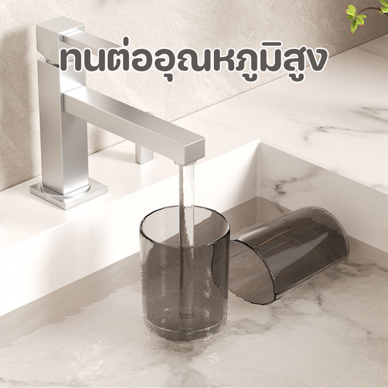 ที่วางแปรงสีฟัน แบบติดผนัง ไม่ต้องเจาะรู ที่บีบยาสีฟันอัตโนมัติ ชุดเก็บถ้วยแปรงฟัน