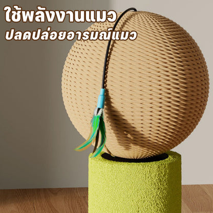 ของเล่นแมว เสาลับเล็บ ทำจากไม้เนื้อแข็ง ทนทานและทนต่อรอยขีดข่วน