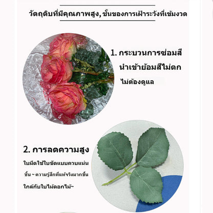 ดอกไม้ปลอม กุหลาบปลอม 8ชิ้น สําหรับตกแต่งบ้าน งานแต่งงาน ของขวัญวันวาเลนไทน์  ตกแต่งดอกไม้