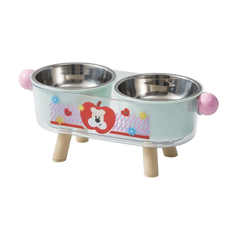 Pet Bowl, Stainless Steel, Double Layer, Cat Food Bowl, Cat Bowl, Removable, Elevated Double Pet Bowl
