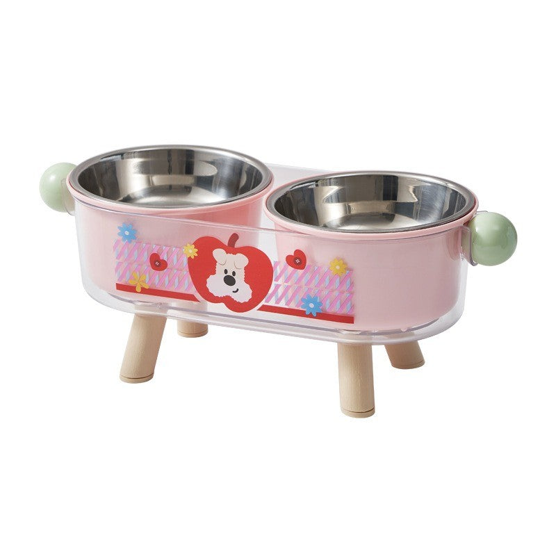 Pet Bowl, Stainless Steel, Double Layer, Cat Food Bowl, Cat Bowl, Removable, Elevated Double Pet Bowl