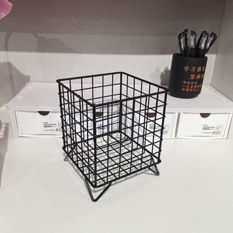 ชั้นวางของในห้องน้ำ ตะกร้าเก็บของ แบบพกพา อเนกประสงค์ ทรงสี่เหลี่ยม ตะกร้าเหล็ก ประหยัดพื้นที่