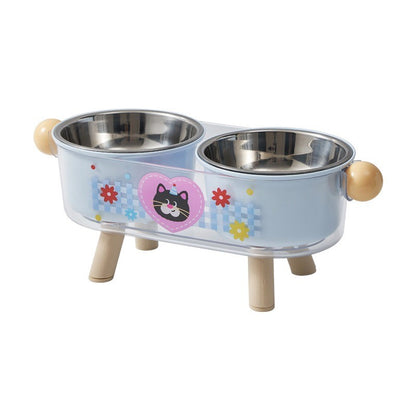 Pet Bowl, Stainless Steel, Double Layer, Cat Food Bowl, Cat Bowl, Removable, Elevated Double Pet Bowl