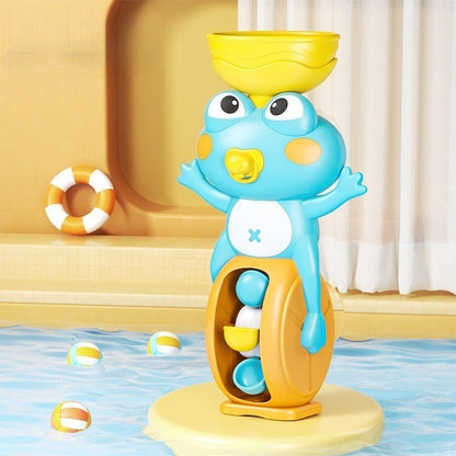 婴儿洗澡玩具：旋转青蛙形水车，儿童戏水玩具。