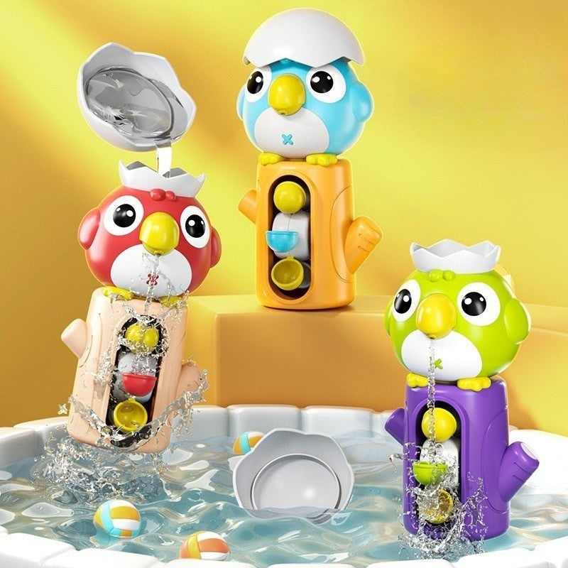 婴儿洗澡玩具：旋转青蛙形水车，儿童戏水玩具。