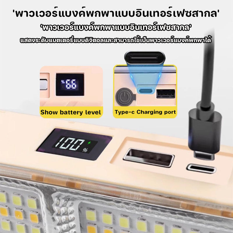 ไฟฉุกเฉินพกพา (22/32/42CM) ไฟฉุกเฉิน hแบตเตอรี่เยอะ ใช้งานได้ยาวนาน ไฟตั้งแคมป์ สำหรับเดินป่า ชาร์จไฟบ้าน ระดับกันน้ำ