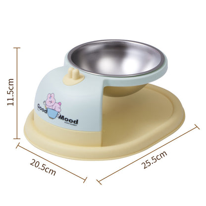 Dopamine Cat Bowl with 2 Compartments, Stainless Steel, Non-slip Base, Easy to Clean