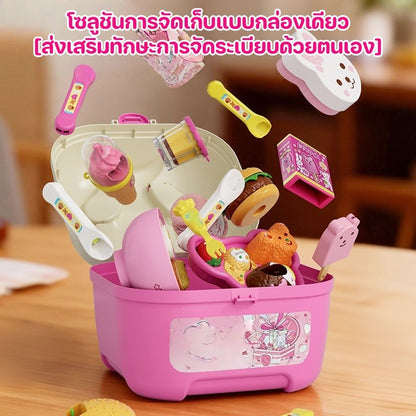 ของเล่นให้อาหาร 8 ชิ้น/set พุดดิ้งให้อาหารของเล่น มาพร้อมกล่องเก็บ ชุดของเล่นป้อนอาหาร