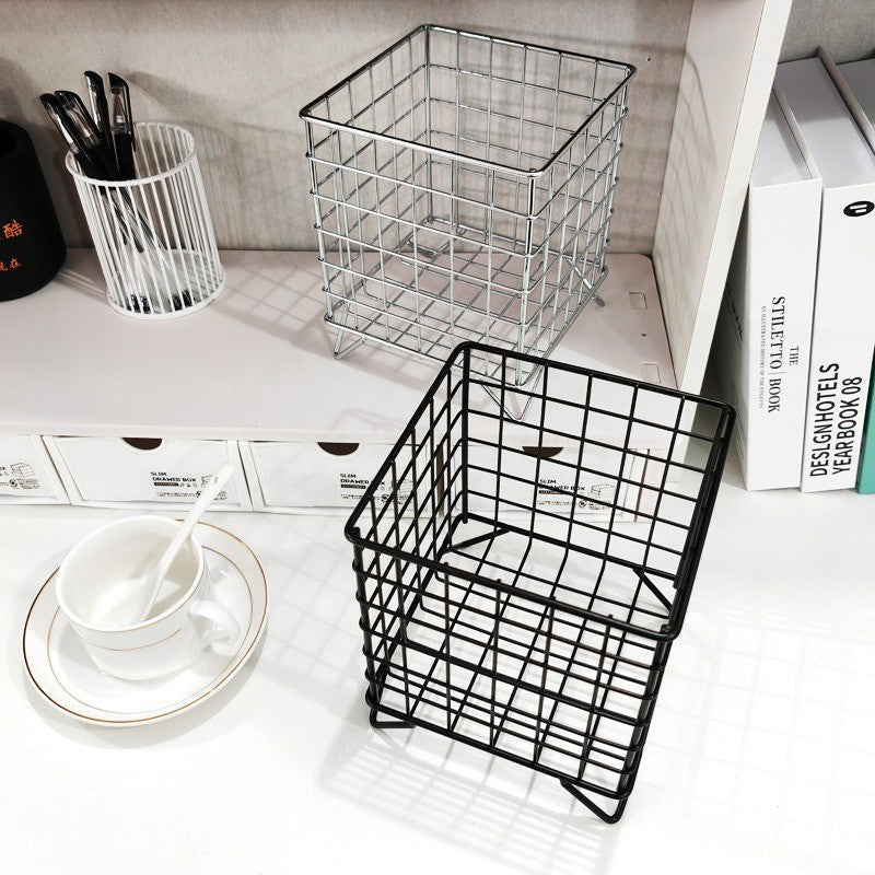 ชั้นวางของในห้องน้ำ ตะกร้าเก็บของ แบบพกพา อเนกประสงค์ ทรงสี่เหลี่ยม ตะกร้าเหล็ก ประหยัดพื้นที่