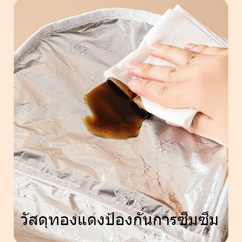 กระเป๋าใส่กล่องอาหาร ขนมปังครึ่งวงกลม ผ้ามิวส์นุ่ม เก็บความร้อน เย็น สำหรับนักเรียน ออฟฟิศ ของขวัญ