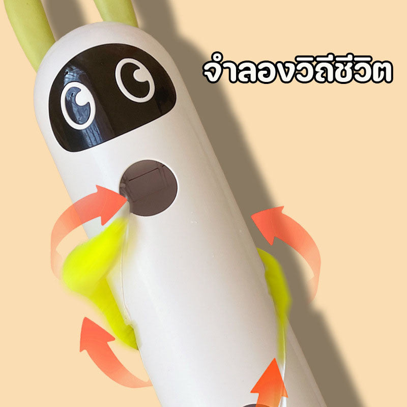 Interactive Cat Toy, Motion Activated Wack-A-Worm Post Toy, Automatic Rechargeable Teasing Tail Cat Toy for Cats