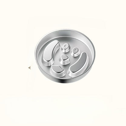 ชามสแตนเลสสำหรับสัตว์เลี้ยง ชามอาหารช้า ชามสุนัข ทั้งสองด้านสามารถใช้งานได้ ทนทาน 2in1