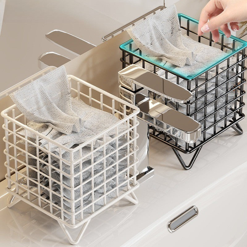 ชั้นวางของในห้องน้ำ ตะกร้าเก็บของ แบบพกพา อเนกประสงค์ ทรงสี่เหลี่ยม ตะกร้าเหล็ก ประหยัดพื้นที่