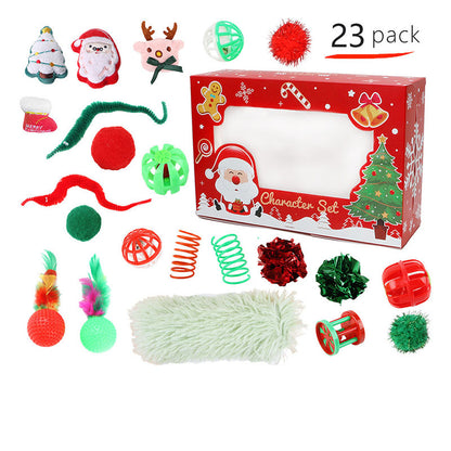 คริสต์มา ของเล่นแมว 13/16/23 PCS สลูกบอลแมว ของเล่นอุปกรณ์เสริม ของเล่นสัตว์เลี้ยงโต้ตอบ ให้แมวผ่อนคลาย