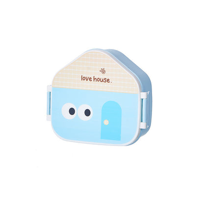 กล่องเบนโตะน่ารัก มีช่องแบ่ง ทำจากวัสดุเกรดอาหาร มาพร้อมช้อนและส้อม