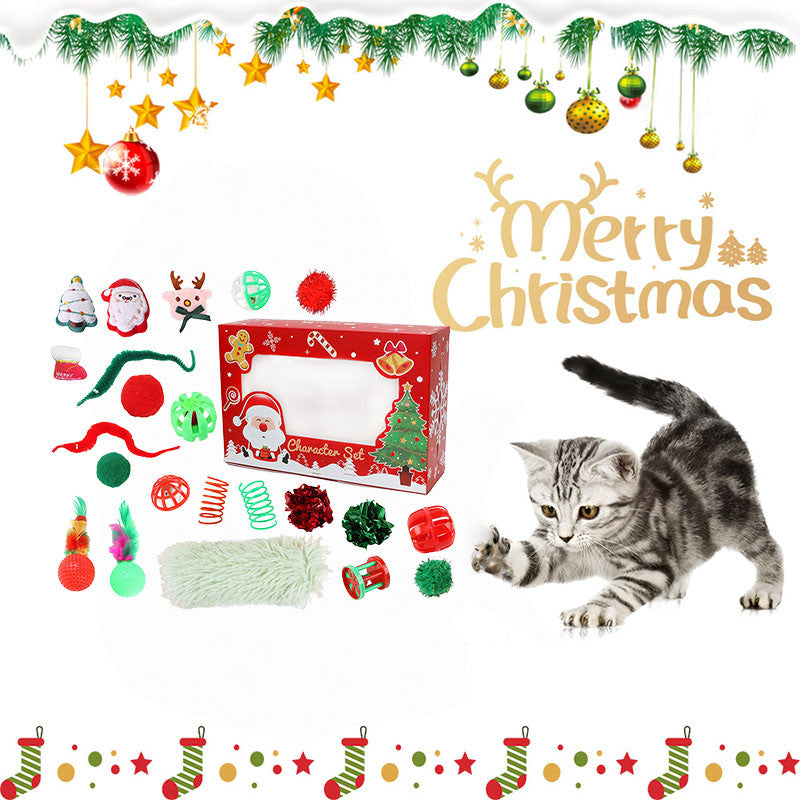 คริสต์มา ของเล่นแมว 13/16/23 PCS สลูกบอลแมว ของเล่นอุปกรณ์เสริม ของเล่นสัตว์เลี้ยงโต้ตอบ ให้แมวผ่อนคลาย