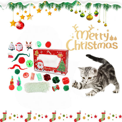 คริสต์มา ของเล่นแมว 13/16/23 PCS สลูกบอลแมว ของเล่นอุปกรณ์เสริม ของเล่นสัตว์เลี้ยงโต้ตอบ ให้แมวผ่อนคลาย