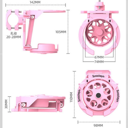 ที่วางแก้วน้ำแบบพับได้หมุนได้สำหรับมอเตอร์ไซค์ พร้อมขายึดสำหรับติดตั้งบนแฮนด์