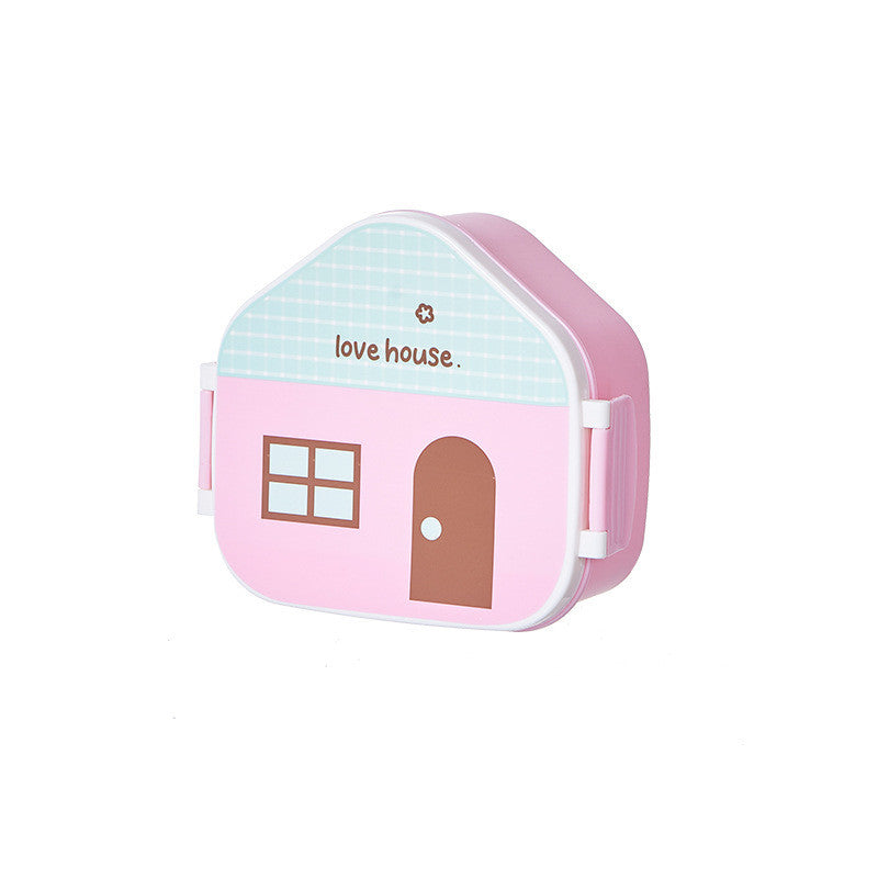 กล่องเบนโตะน่ารัก มีช่องแบ่ง ทำจากวัสดุเกรดอาหาร มาพร้อมช้อนและส้อม