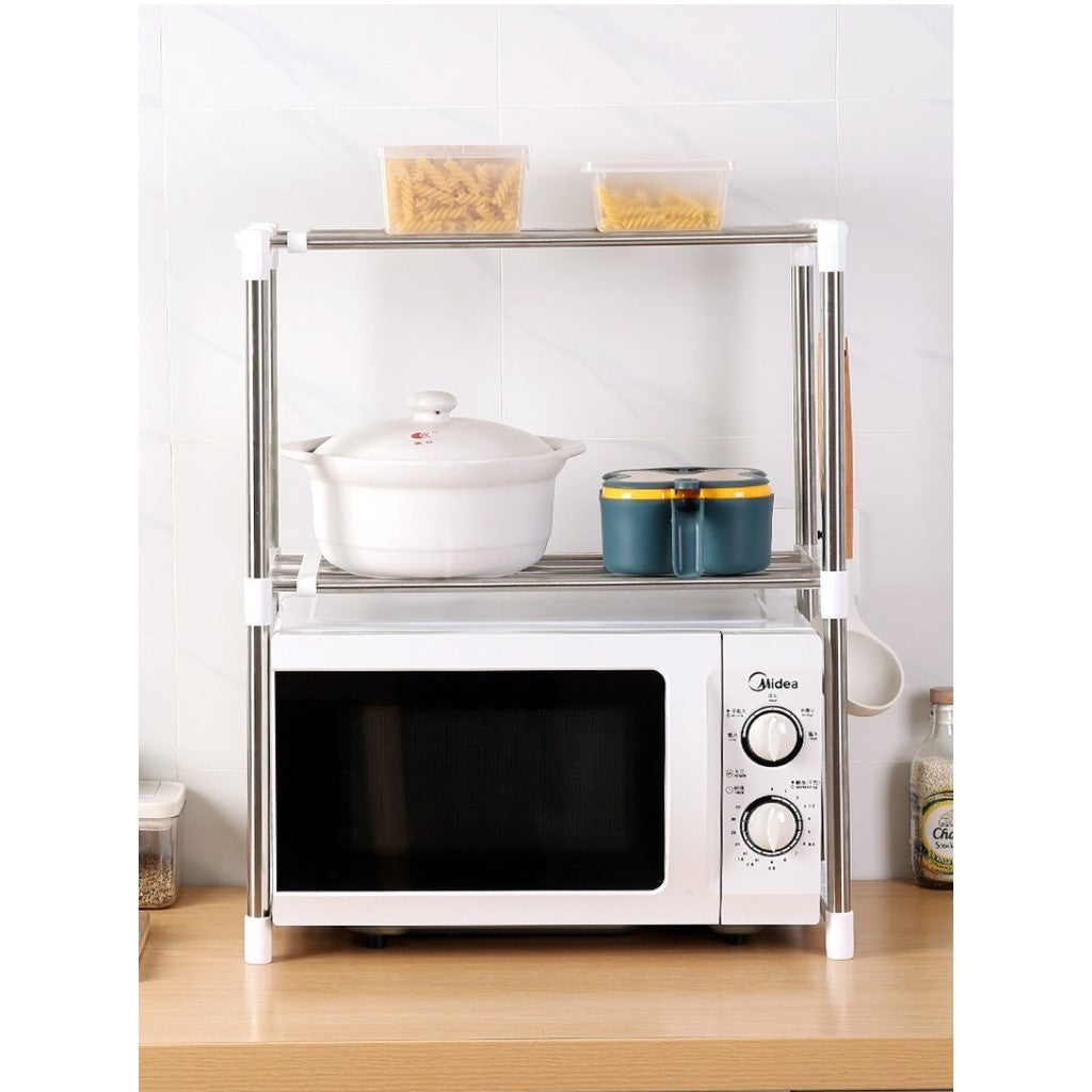 ขาตั้ง/ชั้นวางสำหรับเตาไมโครเวฟ ปรับความกว้างได้ ทำจากสแตนเลส