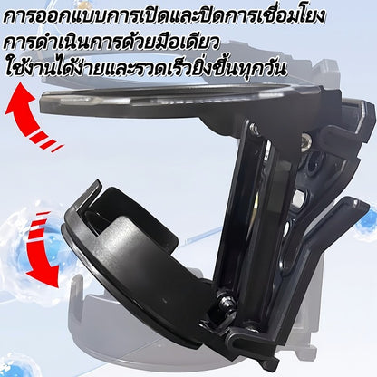 ที่วางแก้วน้ำแบบพับได้หมุนได้สำหรับมอเตอร์ไซค์ พร้อมขายึดสำหรับติดตั้งบนแฮนด์