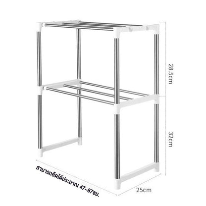 ขาตั้ง/ชั้นวางสำหรับเตาไมโครเวฟ ปรับความกว้างได้ ทำจากสแตนเลส