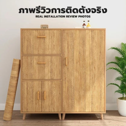 สติ๊กเกอร์ลายไม้ติดเฟอร์นิเจอร์ wallpaper ติดผนัง วอลเปเปอร์ กันน้ำ มีกาวในตัว ติดง่าย หนาทนทาน  สติกเกอร์ติดผนังบ้าน