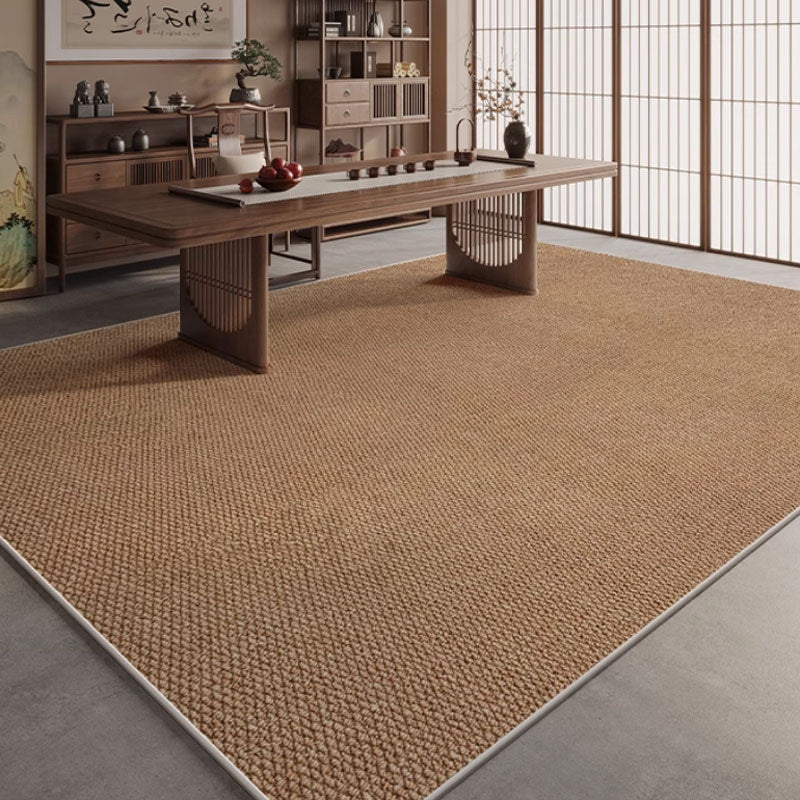 พรมห้องนั่งเล่น ลวดลายใบสับปะรด โครงสร้างทอสามมิติ สีพื้นเรียบ กันน้ำและกันคราบสกปรก