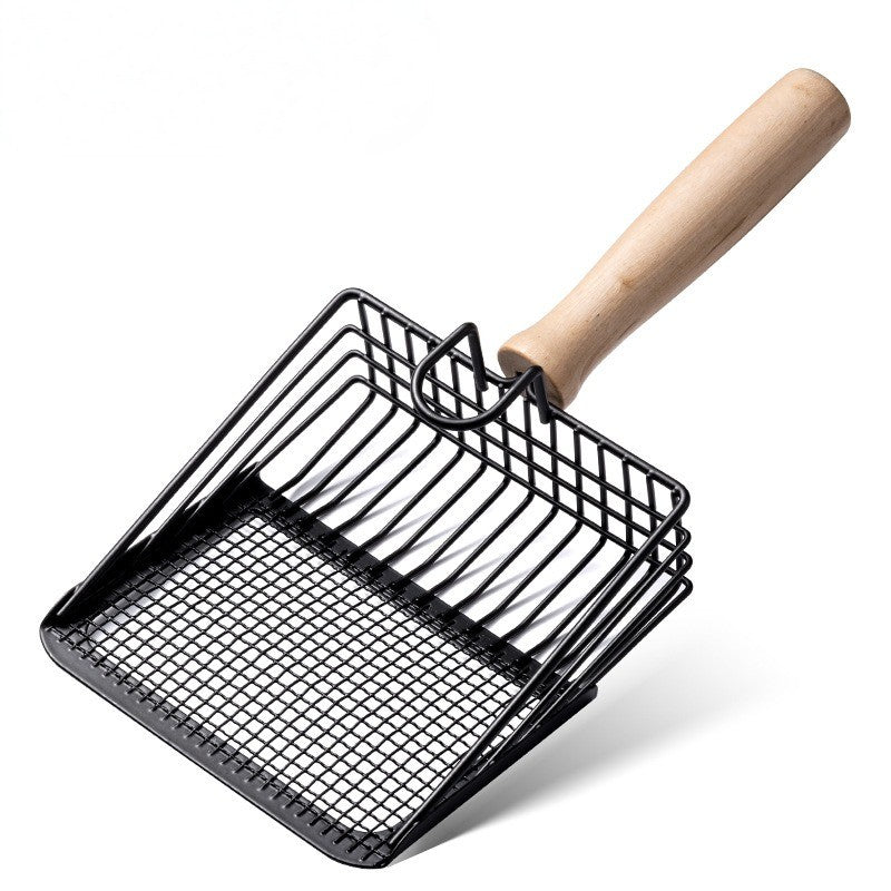 Cat litter scoop, cat litter shovel, cat litter spoon, wooden handle, fine mesh, hangable, easy to clean, durable