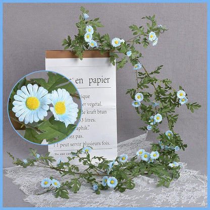 ต้นไม้ประดิษฐ์ติดผนัง สูง 180 ซม. ไม้เลื้อยประดิษฐ์ มี 66 ดอก ดอกเดซี่ สำหรับตกแต่งบ้าน