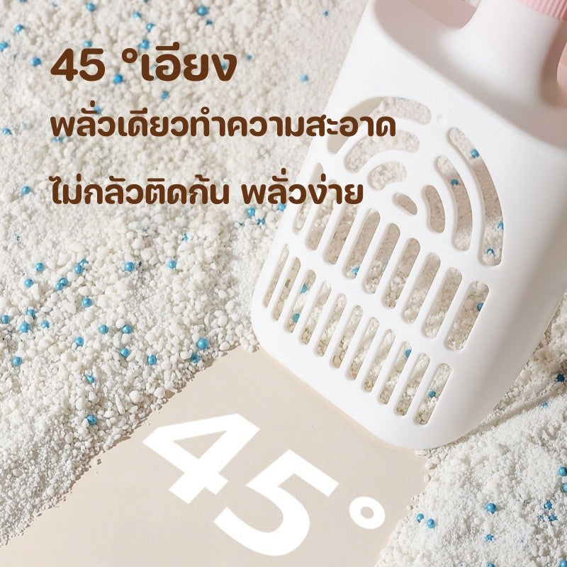 Cat litter scooper, cute shape, with a bin, can be attached or hung, space-saving, lightweight.