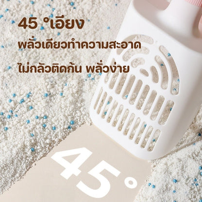 Cat litter scooper, cute shape, with a bin, can be attached or hung, space-saving, lightweight.